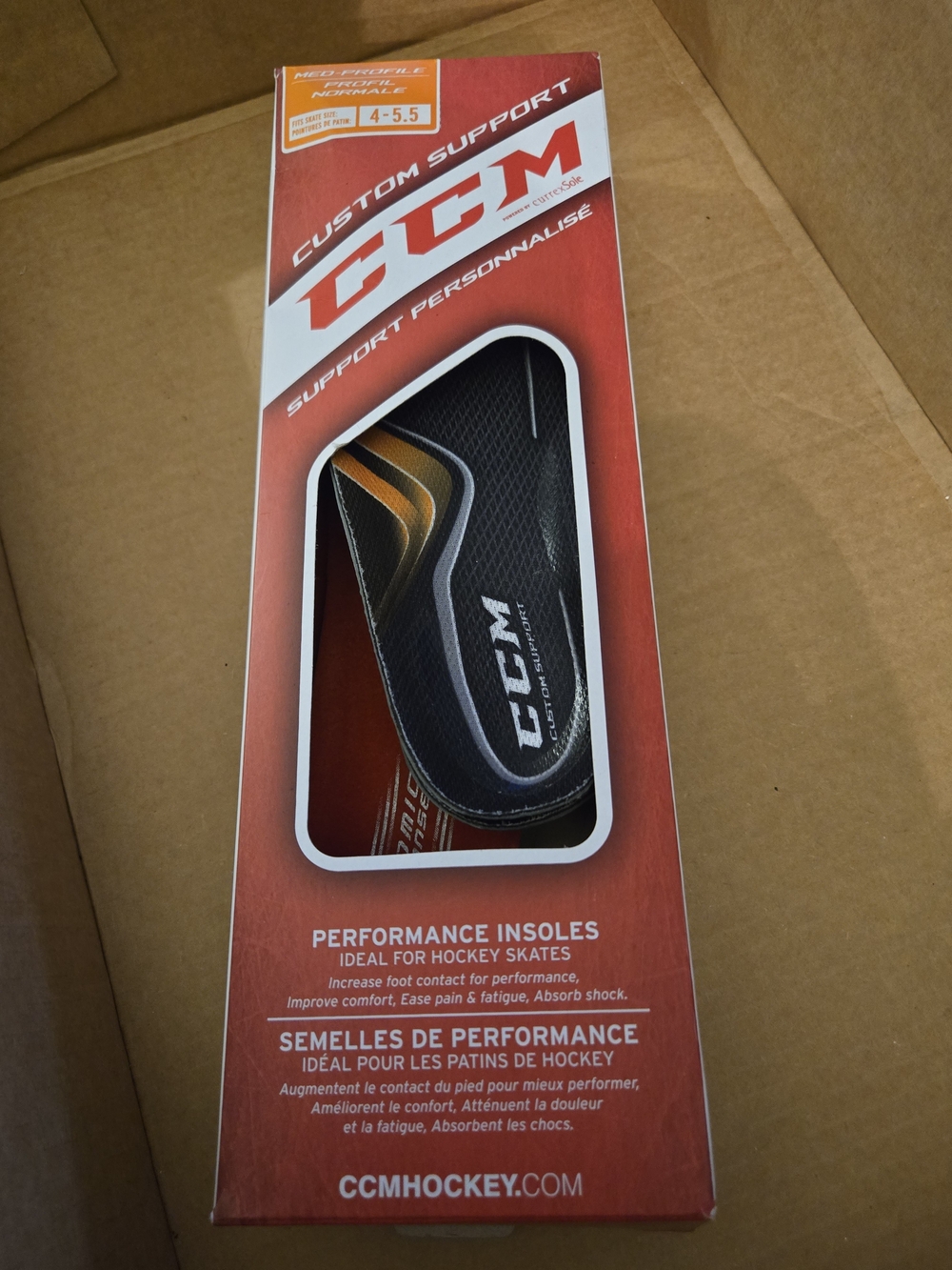 CCM Black Performance Insoles with Orange Accents